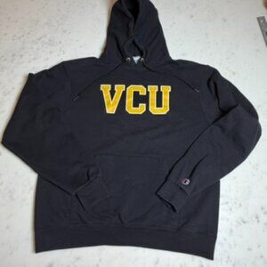 VCU Rams Champion Hoodie Men’s M Black Pullover Gold Logo